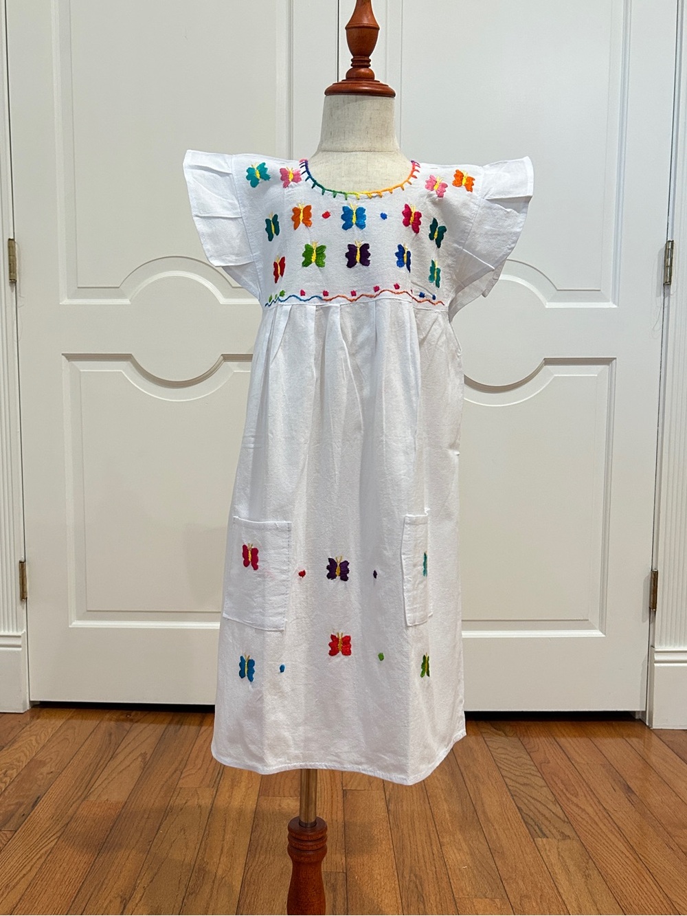 Mexican Girls Dress With Hand Embroidered.